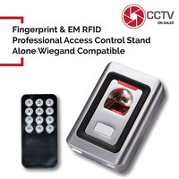 Access Control Biometric Fingerprint & RFID Card Reader Indoor Metal Shell, 3000 User Capacity, Infrared Remote Control and Master Cards for Programming Included Anti Vandal Standalone/Wiegand 26 Bits