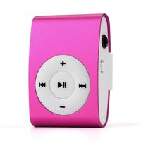 MChoice Mini USB Clip MP3 Player LCD Screen Support 32GB Micro SD TF Card (Hot Pink)