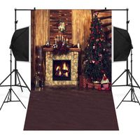 Wensltd Clearance! Christmas Backdrops Tree Vinyl 3x5FT Fireplace Background Photography Studio (P)