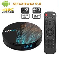 Android Tv Box 9.0 HK1 Max RK3318 Smart Tv Box 4GB RAM 64GB ROM with Dual WiFi Support Bluetooth 4.1 HD 4k Smart Set Top Tv Box