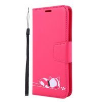 Lomogo Leather Wallet Case for Huawei Y7 2019/Y7 Pro 2019 with Stand Feature Card Holder Magnetic Closure, Shockproof Flip Case Cover for Huawei Y7 Prime 2019 - LOGHU050272 Hot Pink