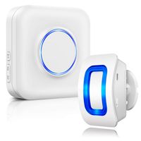 Motion Sensor Alarm BITIWEND Wireless Motion Detector 500ft Range with 52 Chime Tunes 4 Sound Level LED Indicator 1 PIR Sensor and 1 Plug-in Receiver for Store Door Entry Alert Home Driveway Alarm