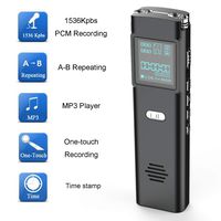 Digital Voice Recorder with Playback - Clear Sound and Large Capacity - KerLiTar 16GB Voice Activated Recorder for Lectures Password-Protected Mini Recording Device Metal MP3 Player Audio Recorder