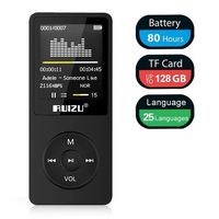 MP3 Player,RUIZU X02 16GB Ultra Slim Music Player with FM Radio,Voice Recorder,Video Play,Text Reading,80 Hours Playback and Expandable Up to 128 GB (Black)