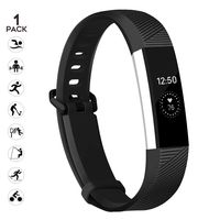 Alta HR Bands Compatible with Alta Ace Clourful Replacement Personalized Bracelet Gifts for Fashion Men & Women Slicon Waterproof Sport Smart Watch Bands with Metal Clasp (Black, Small)