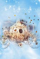 Baocicco Cinderella Carriage Fairy Tale Backdrop 5x7ft Photography Background Dreamy Blue Foggy Butterfly Shiny Lights Children Stories Girl Dream Prince Beautiful Love