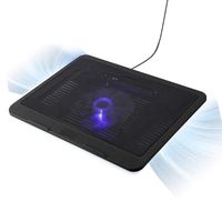 Laptop Cooling Pad, Portable Super Quiet Fans with Blue LEDs, Big Fan USB Powered Laptop Notebook Cooler Cooling Pad Stand for 14 inch or Below Laptop (Black)