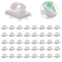 50PCS Cable Clips Adhesive Cord Organizer, Management Set 3M Cable Ties Wire Clips Cable Wire Organizer Kit Cable Clamp Holders for Desk Car Tables PC Laptop TV Home Office Walls, White