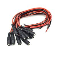 Hxchen Female Power Pigtail DC 5.5mm x 2.1mm Connectors for CCTV Surveillance Security Camera System and Led Strips Transformer Connection - (10 Pcs)