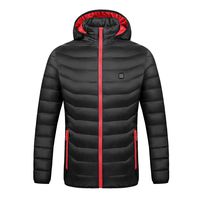 Women's Heated Coats USB Charging Electric Heating Warm Overcoat Winter Waterproof Windproof Fleece Down Jacket Black