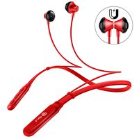 [2018 Upgraded Stereo] Bluetooth Headphones Neckband, DPRUI V4.2 Wireless Sports Headset Noise Canceling IPX7 Waterproof for Running/Gym with Mic (Red)