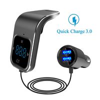 ELE KING FM Transmitter with Bluetooth 4.2/QC3.0 Car Charger/Bluetooth Receiver, Touch Control Design Wireless in-Car Bluetooth FM Transmitter Radio Adapter Car Kit,3 USB Ports,Voice Navigation