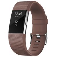 SKYLET for Fitbit Charge 2 Bands, Replacement Bands for Fitbit Charge 2 Bracelet Solid Colors with Secure Watch Clasp (No Tracker) [Large, Brown]