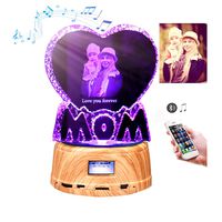 Personalized Photo Night Light Bluetooth Led Lamp Color Changing Music Player for Women