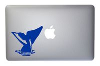Whale Tail Vinyl Decal for MacBook, Laptop or Other Device 5 Inch (Traffic Blue)