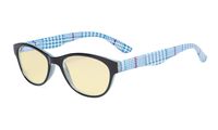 Eyekepper Blue Light Blocking Reading Glasses Women with Yellow Filter Lens - Ladies Cateye Computer Readers - Blue +1.50
