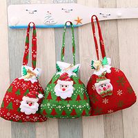 Christmas Candy Bags Gift Bags Apple Bags with Drawstring Xmas Sack Presents Handbags Party Home Decorations 3 Pieces/Set
