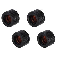 Alphacool HT G1/4" Compression Fitting for Plexi (Acrylic) / Brass Hard Tubes, 16mm OD, Deep Black, 4-Pack