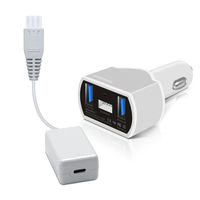 GISSARAL GISCCA-AM3 90W Laptop Type C Car Charger for 2015 to 2017 New MacBook Pro 13 15 Touch Bar and New MacBook 12; Dual USB Quick Charge for Apple or Android Smartphones and Tablets