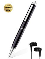 Digital Voice Recorder, 384kbps 16GB Voice Activated Recorder Device with Playback for Lectures/Meetings/Class/Speech USB Charge MP3 Black