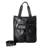 Douguyan 15.6 Inch Laptop Bag Vertical Canvas Messenger Bag Shoulder Tote Bag Canvas Briefcase for Men and Women Black 235