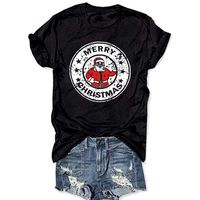 Winsummer Christmas Shirts for Women's Christmas Santa Claws Short Sleeve Round Neck T Shirt Funny Christmas Graphic Tee Tops