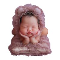 Baby Photography Props Lace Hats Posing Aid Newborn Girl Photo Shoot Outfits Infant Hat Posing Accessories Set (Brown)