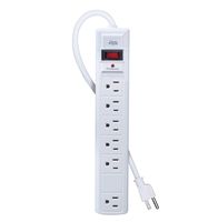 KMC 6-Outlet Surge Protector Power Strip with 6 Feet Cord, 1200 Joule, Overload Protection, White
