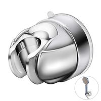 Vacuum Suction Cup Shower Head Holder Rotatable Adjustable Angle Handheld Shower Head Bracket Wall Mount Holder with Reusable Adhesive Stick Disc for Bathroom NO Drill Tool Free Shower Bracket