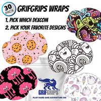 GrifGrips CGM Adhesives: Choose Your Own Style! Power-X Formula Wrap Shape for Dexcom (30 Pack)