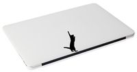 Laptop MAC - Cat Grabbing Apple MacBook Funny Decal - Matte Black Skins Stickers