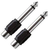 Seismic Audio - SAPT100-2Pack - Pack of 2 RCA Female to 1/4" TS Male Adapters - Audio Cable Converters
