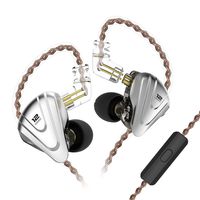 Yinyoo KZ ZSX 5BA 1DD Over Ear Earbuds Newest Monitor in-Ear Earbuds Earphones Noise Cancelling Wired Ear Buds Balanced Armature Dynamic Driver Hybrid Headphones(Black with mic)