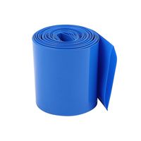 uxcell 55mm Flat Width 2.1M Length PVC Heat Shrink Tube Blue for 18650 Battery Pack