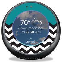 MightySkins Skin Compatible with Amazon Echo Spot - Teal Chevron | Protective, Durable, and Unique Vinyl Decal Wrap Cover | Easy to Apply, Remove, and Change Styles | Made in The USA