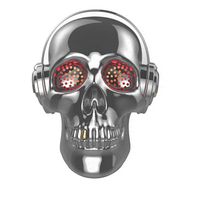 [Updated Version] Skull Wireless Speaker, TOPROAD LED Wireless Super Bass Stereo Sound Cool Skull Artwork Speaker with Wonderful Eyes Light for Home Party/Office/Business/Bedroom/Outdoor (Gray)