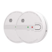 AIKO GS518 Smoke and Fire Alarm, Hardwired, Interconnect Photoelectric Sensor Smoke Alarm with Battery Backup and Smart Hush, Ul Listed, White (Pack of 2)