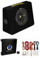 Kicker 44TCWC102 10" 600W 2-Ohm Thin Car Subwoofer + Box + 1500W Amp + Amp Kit