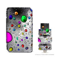 IT'S A SKIN Decal Vinyl Wrap for VooPoo Drag Mini & UForce T2 Tank Vape Sticker Sleeve/Colored rain Drops 3D Effect