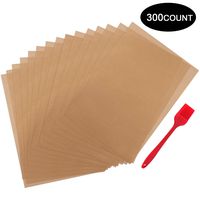 300 Pcs Parchment Paper Sheets, OAMCEG 12x16" No Chemical Non-Stick Unbleached Precut Parchment Paper with a Silicone Brush for Baking Grilling Air Fryer Steaming Bread Cup Cake Cookie and More