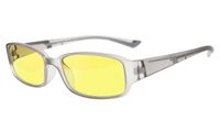 Eyekepper 94% Blue Light Blocking Readers, Yellow Tinted Lens Computer Glasses (Grey/Grey Arm +1.25)