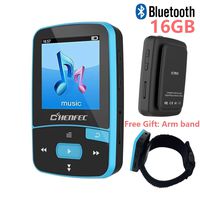 16GB Bluetooth MP3 Player with Clip for Running Lossless Sound Mini Sport Music Player with FM Radio - Expandable Micro SD Card Up to 64GB Sports Armband by DeeFec - Blue