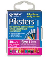 Piksters Interdental Brushes (40 Pack, Size 1 (Purple))