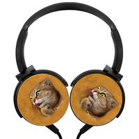 Hidui Heavy Bass Headphone Naughty Cat Surround Sound High Fidelity Stereo Rotation Axis Design Portable Wired Headset For Adult'S Or Child'S
