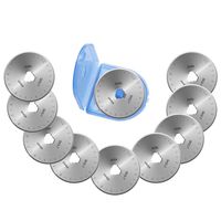 Airlfa Rotary Cutter Blades 45mm 10 Pack, Fits Fiskars, Olfa, Martelli, Dafa, Truecut Replacement, Quilting Sewing Fabric Leather Paper Cloth Card, Sharp and Durable