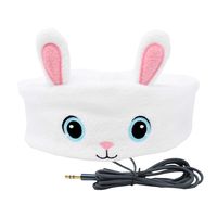 CozyPhones Kids Headphones Volume Limited with Ultra-Thin Speakers & Super Soft Fleece Headband - Perfect Toddlers & Children's Earphones for Home, School & Travel - White Bunny