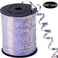 500 Yards Silver Crimped Curling Ribbon Shiny Metallic Balloon Roll for Gift Box Wrapping Ribbon Florist Flowers Decoration,Church Stage Design,Party Decorations, Festival Art Craft Decor