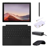 Microsoft Surface Pro 7 2 in 1 Touchscreen Tablet 12.3" 2736x1824, 10th Gen i5, 8GB RAM, 128GB SSD, Quad-Core, USB-C, Backlit, Webcam, Win 10 w/Type Cover, Arc Mouse, Pen, Dock, Converter - Black