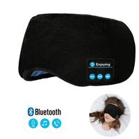 Bluetooth Sleeping Eye Mask Headphones, Mestron Upgrade Sleeping Travel Music Eye Cover 5.0 Bluetooth Headsets with Microphone, Hand-Free Music Sleep Eye Shades Headset Washable (Black)
