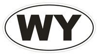 WY Wyoming Euro Oval Vinyl Bumper Sticker Decal D496 Laptop Tablet 5"